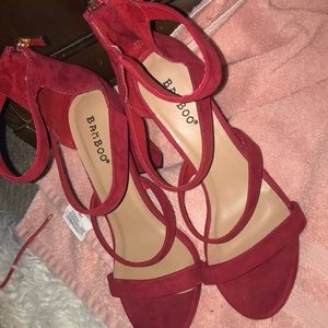 Red Bamboo Heels